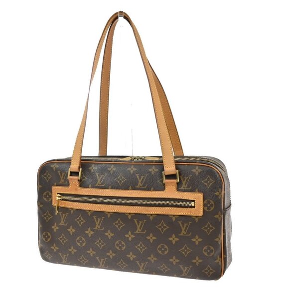 LOUIS VUITTON LV Logo Cite GM Shoulder Bag Monogram Leather Brown - Picture 1 of 16